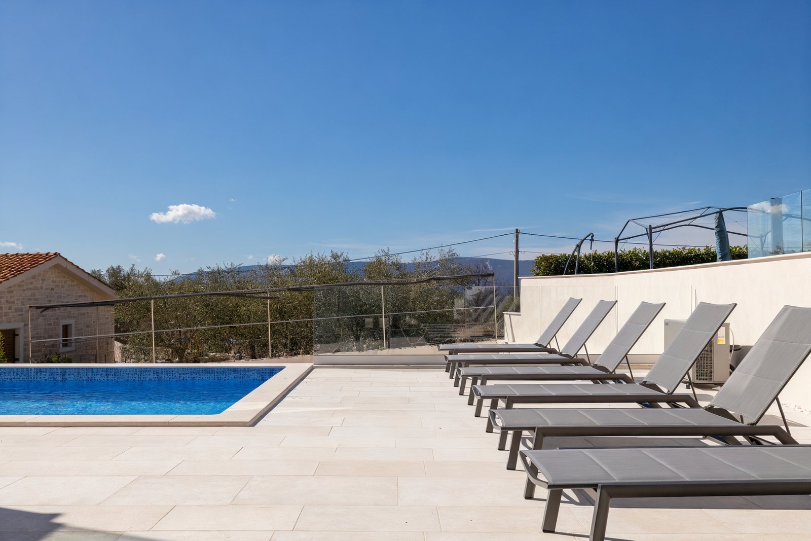 Villa Neoma spacious terrace with sea view on Krk